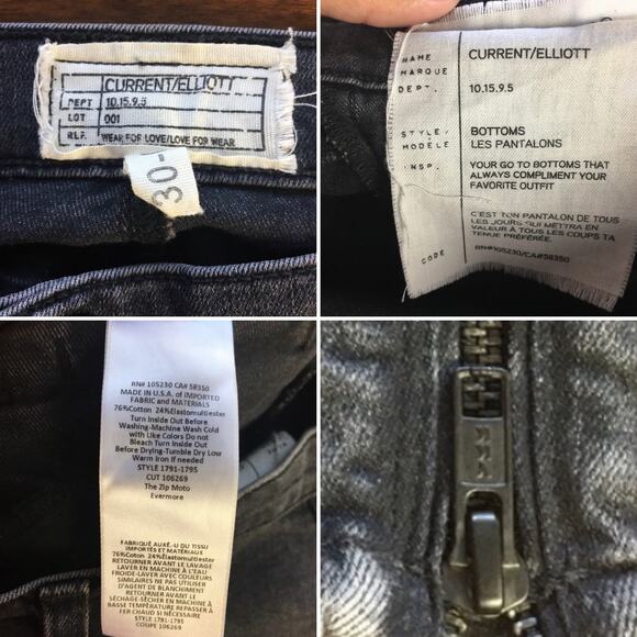 Current / Elliot The Zip Motto Evermore Jean Size 30 - Picture 8 of 8